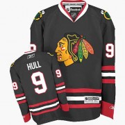 Reebok Chicago Blackhawks 9 Youth Bobby Hull Black Premier Third NHL Jersey