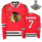Reebok Chicago Blackhawks 7 Men's Brent Seabrook Red Authentic 2013 Stanley Cup Champions NHL Jersey