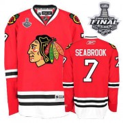 Reebok Chicago Blackhawks 7 Men's Brent Seabrook Red Premier Home Stanley Cup Finals NHL Jersey