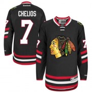 Reebok Chicago Blackhawks 7 Men's Chris Chelios Black Authentic 2014 Stadium Series NHL Jersey