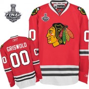 Reebok Chicago Blackhawks 00 Men's Clark Griswold Red Authentic 2013 Stanley Cup Champions NHL Jersey