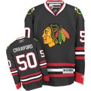 Reebok Chicago Blackhawks 50 Men's Corey Crawford Black Authentic Third NHL Jersey