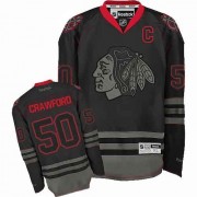 Reebok Chicago Blackhawks 50 Men's Corey Crawford Black Ice Authentic NHL Jersey