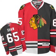 Reebok Chicago Blackhawks 65 Men's Andrew Shaw Red/Black Authentic Split Fashion NHL Jersey