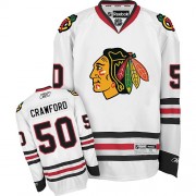 Reebok Chicago Blackhawks 50 Men's Corey Crawford White Authentic Away NHL Jersey