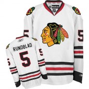 Reebok Chicago Blackhawks 5 Men's David Rundblad White Authentic Away NHL Jersey