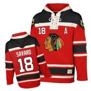 Old Time Hockey Chicago Blackhawks 18 Men's Denis Savard Red Authentic Sawyer Hooded Sweatshirt NHL Jersey