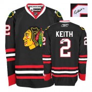 Reebok Chicago Blackhawks 2 Men's Duncan Keith Black Authentic Third Autographed NHL Jersey