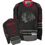 Reebok Chicago Blackhawks 2 Men's Duncan Keith Black Ice Authentic NHL Jersey