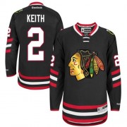 Reebok Chicago Blackhawks 2 Men's Duncan Keith Black Premier 2014 Stadium Series NHL Jersey