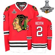 Reebok Chicago Blackhawks 2 Men's Duncan Keith Red Authentic 2013 Stanley Cup Champions NHL Jersey