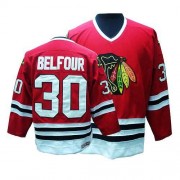 CCM Chicago Blackhawks 30 Men's ED Belfour Red Authentic Throwback NHL Jersey