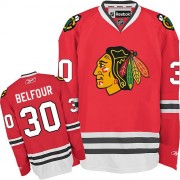 Reebok Chicago Blackhawks 30 Men's ED Belfour Red Authentic Home NHL Jersey
