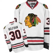 Reebok Chicago Blackhawks 30 Men's ED Belfour White Authentic Away NHL Jersey