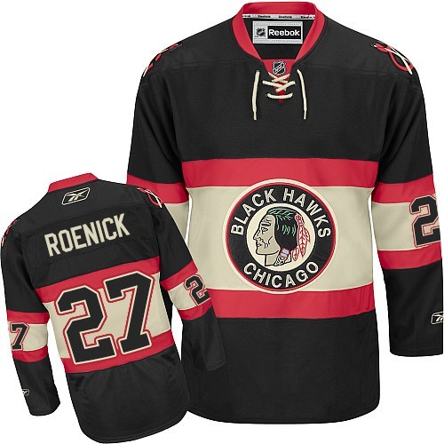 Reebok Chicago Blackhawks 27 Men's Jeremy Roenick Black Premier New Third NHL Jersey