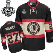 Reebok Chicago Blackhawks 27 Men's Jeremy Roenick Black Premier New Third Stanley Cup Finals NHL Jersey