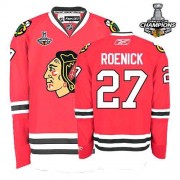 Reebok Chicago Blackhawks 27 Men's Jeremy Roenick Red Premier 2013 Stanley Cup Champions NHL Jersey