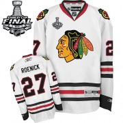 Reebok Chicago Blackhawks 27 Men's Jeremy Roenick White Premier Away Stanley Cup Finals NHL Jersey