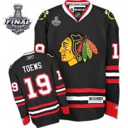 Reebok Chicago Blackhawks 19 Men's Jonathan Toews Black Authentic Third Stanley Cup Finals NHL Jersey