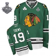 Reebok Chicago Blackhawks 19 Men's Jonathan Toews Green Authentic Stanley Cup Finals NHL Jersey