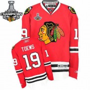 Reebok Chicago Blackhawks 19 Men's Jonathan Toews Red Authentic 2013 Stanley Cup Champions NHL Jersey