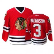 CCM Chicago Blackhawks 3 Men's Keith Magnuson Red Authentic Throwback NHL Jersey