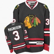 Reebok Chicago Blackhawks 3 Men's Keith Magnuson Black Authentic Third NHL Jersey
