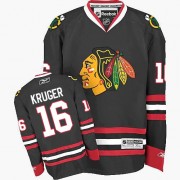 Reebok Chicago Blackhawks 16 Men's Marcus Kruger Black Authentic Third NHL Jersey