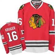 Reebok Chicago Blackhawks 16 Men's Marcus Kruger Red Authentic Home NHL Jersey