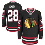 Reebok Chicago Blackhawks 28 Men's Ben Smith Black Premier 2014 Stadium Series NHL Jersey