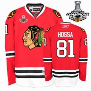 Reebok Chicago Blackhawks 81 Men's Marian Hossa Red Authentic 2013 Stanley Cup Champions NHL Jersey