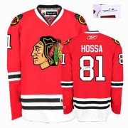 Reebok Chicago Blackhawks 81 Men's Marian Hossa Red Authentic Home Autographed NHL Jersey