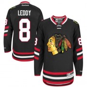 Reebok Chicago Blackhawks 8 Men's Nick Leddy Black Authentic 2014 Stadium Series NHL Jersey