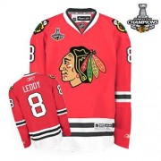 Reebok Chicago Blackhawks 8 Men's Nick Leddy Red Authentic 2013 Stanley Cup Champions NHL Jersey