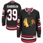 Reebok Chicago Blackhawks 39 Men's Nikolai Khabibulin Black Premier 2014 Stadium Series NHL Jersey