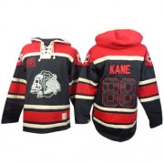 Old Time Hockey Chicago Blackhawks 88 Men's Patrick Kane Black Authentic Sawyer Hooded Sweatshirt NHL Jersey