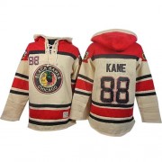Old Time Hockey Chicago Blackhawks 88 Men's Patrick Kane White Premier Sawyer Hooded Sweatshirt NHL Jersey