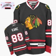 Reebok Chicago Blackhawks 88 Men's Patrick Kane Black Authentic Third Autographed NHL Jersey