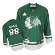 Reebok Chicago Blackhawks 88 Men's Patrick Kane Green Authentic St Patty's Day NHL Jersey