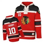 Old Time Hockey Chicago Blackhawks 10 Men's Patrick Sharp Red Premier Sawyer Hooded Sweatshirt NHL Jersey