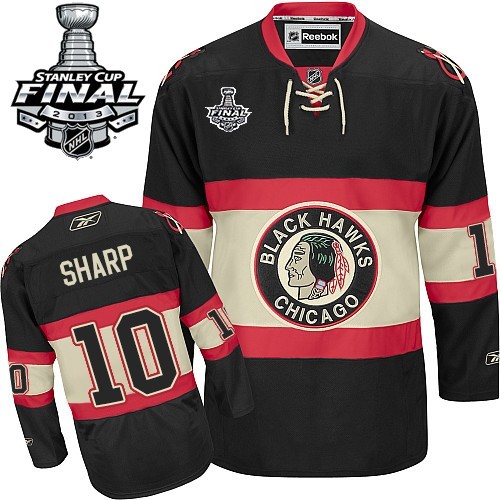 Reebok Chicago Blackhawks 10 Men's Patrick Sharp Black Authentic New Third Stanley Cup Finals NHL Jersey