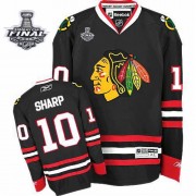 Reebok Chicago Blackhawks 10 Men's Patrick Sharp Black Premier Third Stanley Cup Finals NHL Jersey