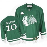 Reebok Chicago Blackhawks 10 Men's Patrick Sharp Green Authentic St Patty's Day NHL Jersey