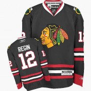 Reebok Chicago Blackhawks 12 Men's Peter Regin Black Authentic Third NHL Jersey