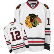 Reebok Chicago Blackhawks 12 Men's Peter Regin White Premier Away NHL Jersey