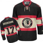 Reebok Chicago Blackhawks 17 Men's Sheldon Brookbank Black Authentic New Third NHL Jersey
