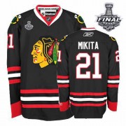 Reebok Chicago Blackhawks 21 Men's Stan Mikita Black Authentic Third Stanley Cup Finals NHL Jersey