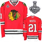 Reebok Chicago Blackhawks 21 Men's Stan Mikita Red Authentic Home Stanley Cup Finals NHL Jersey