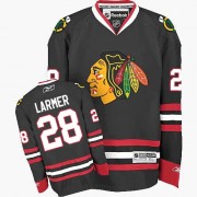Reebok Chicago Blackhawks 28 Men's Steve Larmer Black Authentic Third NHL Jersey