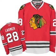 Reebok Chicago Blackhawks 28 Men's Steve Larmer Red Authentic Home NHL Jersey